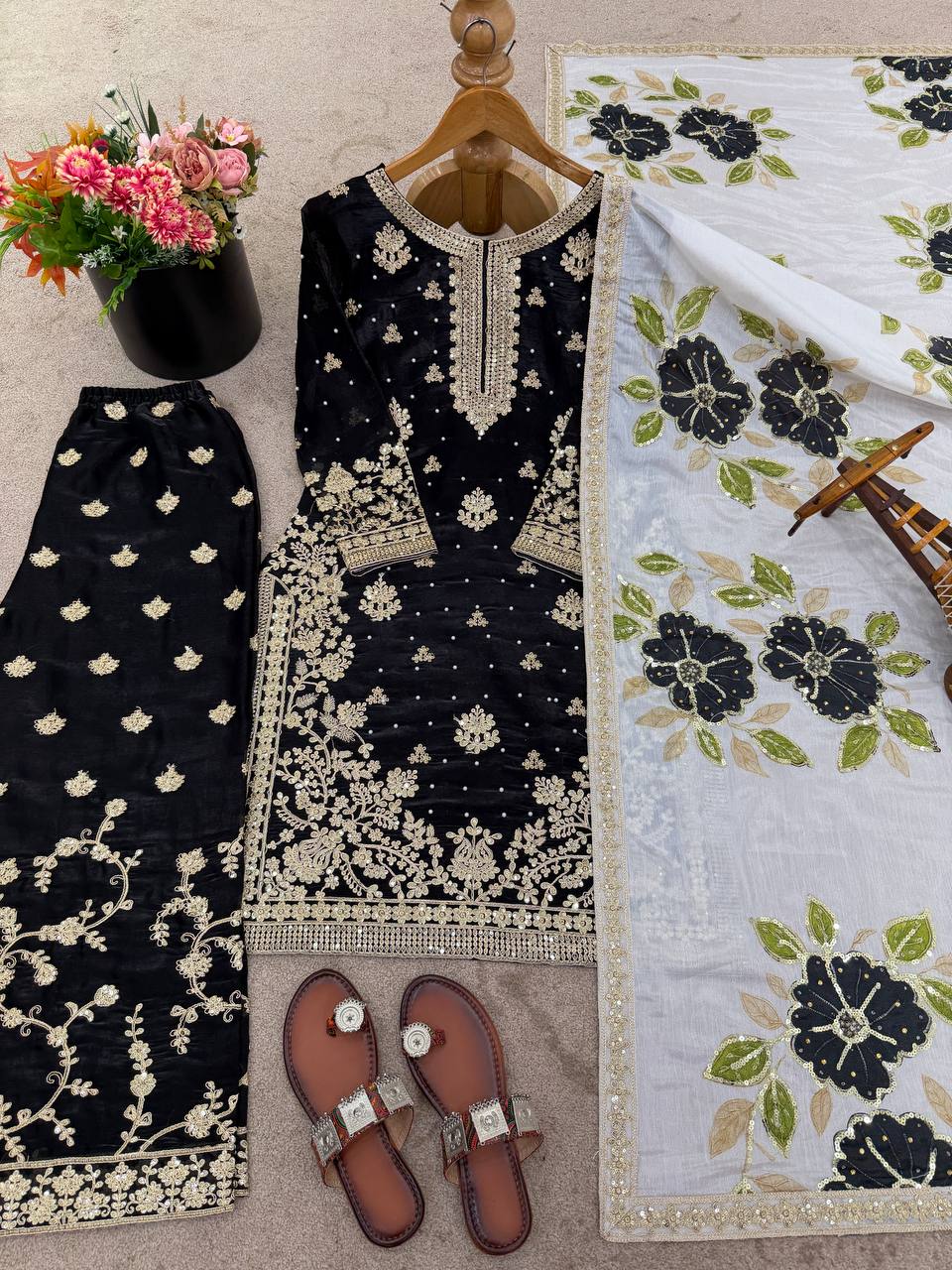 Wedding Wear Women Top Palazzo Dupatta Suit Dress Royal Export