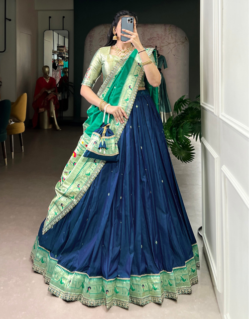 Load image into Gallery viewer, Paithani Women’s Lehenga Blouse Dupatta mahezon
