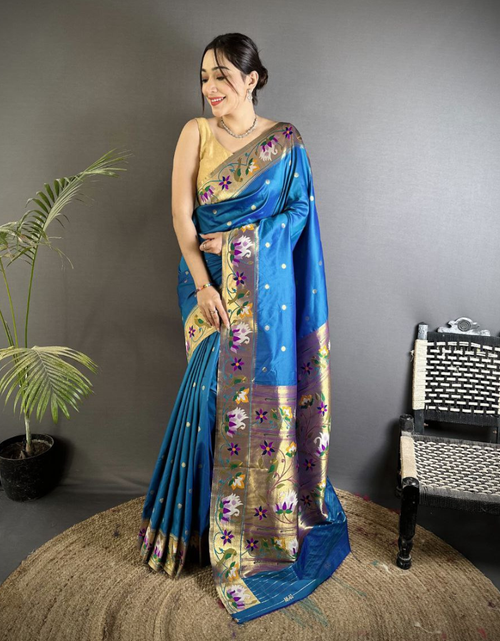 Load image into Gallery viewer, Festive Special Paithani Lichi Silk Saree mahezon
