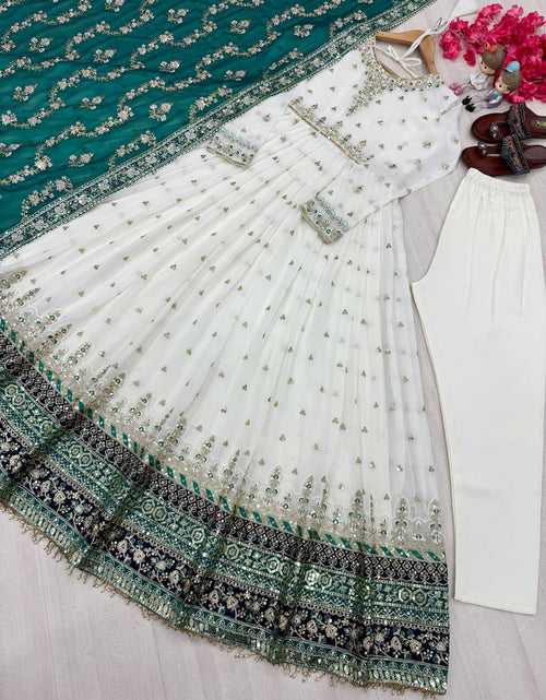 Load image into Gallery viewer, Party Wear Designer Embroidery Sequin Women Gown Dupatta Suit mahezon
