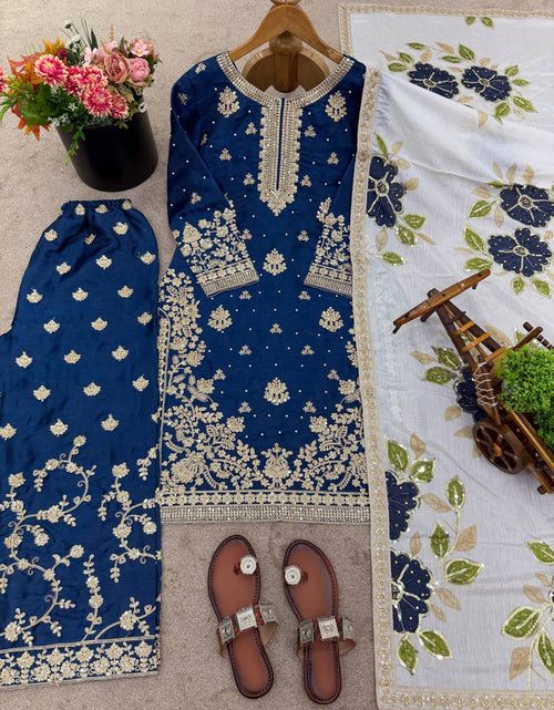 Load image into Gallery viewer, Wedding Wear Women Top Palazzo Dupatta Suit Dress Royal Export
