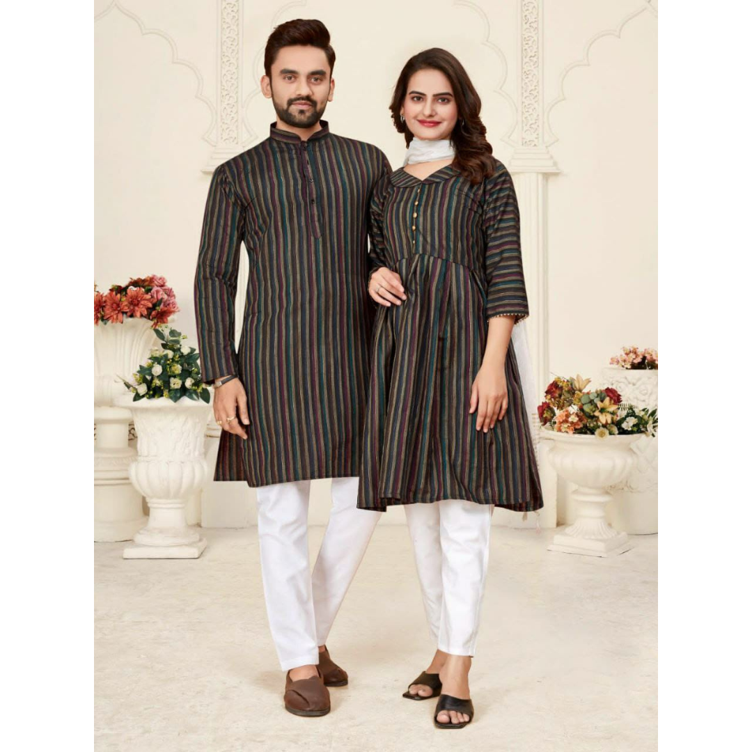 Cotton Couple Wear Outfits Dress mahezon