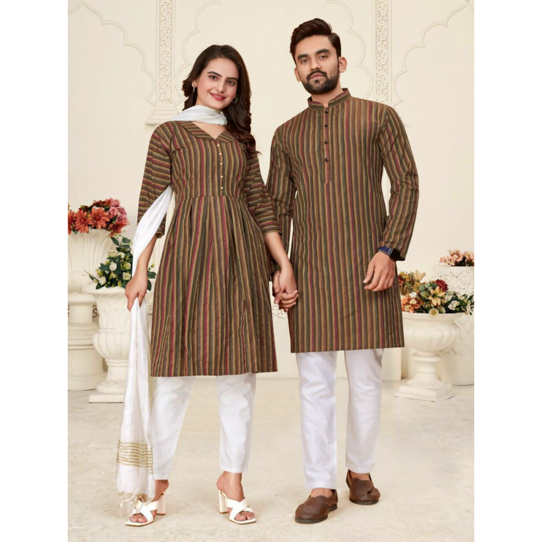Cotton Couple Wear Outfits Dress mahezon