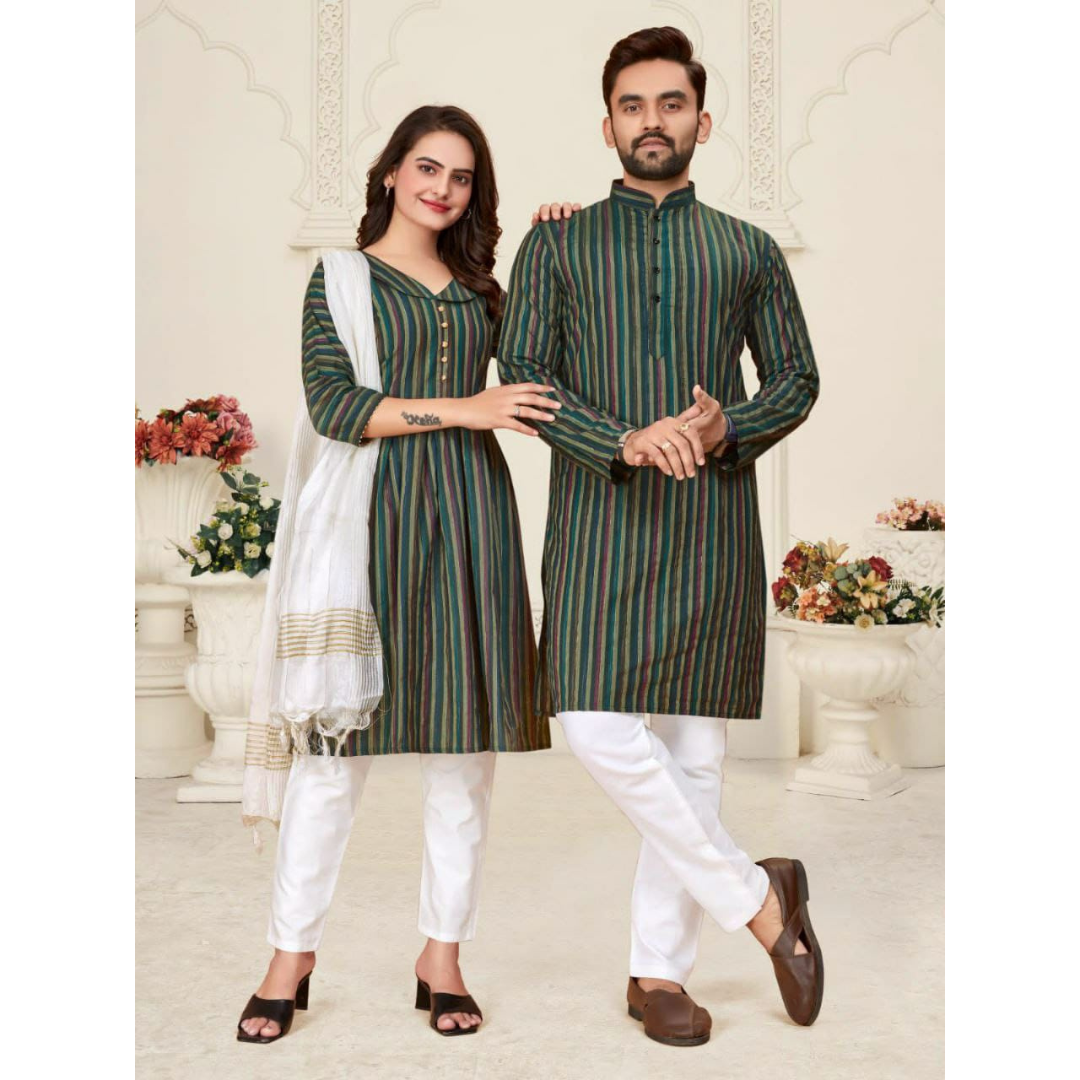 Cotton Couple Wear Outfits Dress mahezon