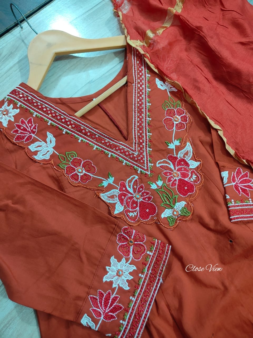 Cotton Anarkali Women Kurta Pant with Dupatta Set mahezon