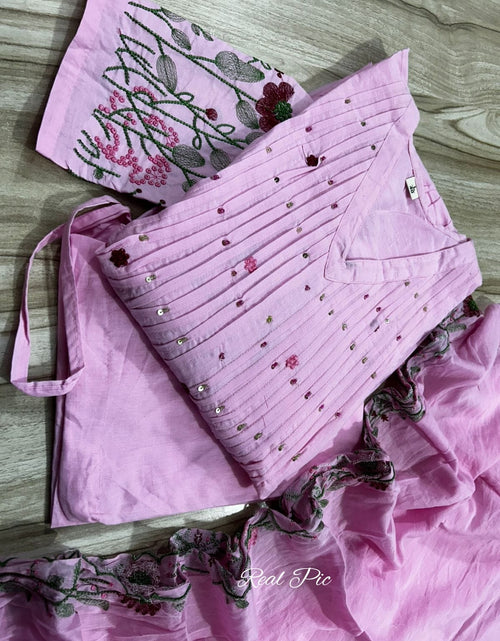 Load image into Gallery viewer, Cotton Anarkali Women Kurta Pant Dupatta Set mahezon
