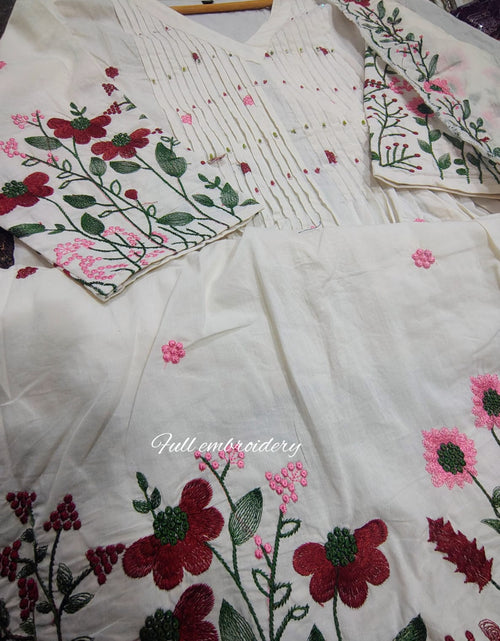 Load image into Gallery viewer, Cotton Anarkali Women Kurta Pant Dupatta Set mahezon
