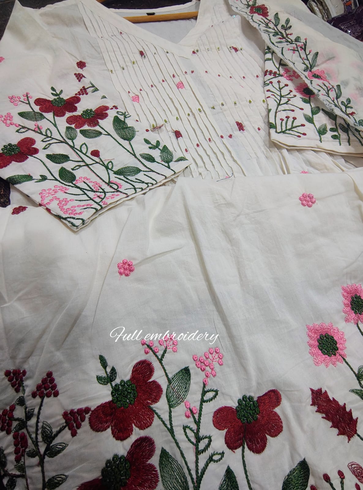 Cotton Anarkali Women Kurta Pant Dupatta Set mahezon