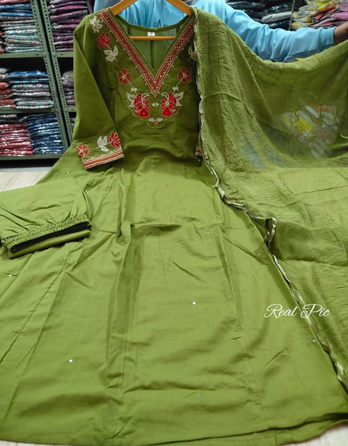 Load image into Gallery viewer, Cotton Anarkali Women Kurta Pant with Dupatta Set mahezon
