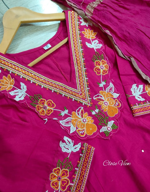 Load image into Gallery viewer, Cotton Anarkali Women Kurta Pant with Dupatta Set mahezon
