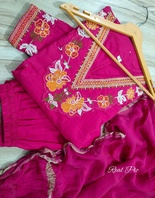 Load image into Gallery viewer, Cotton Anarkali Women Kurta Pant with Dupatta Set mahezon
