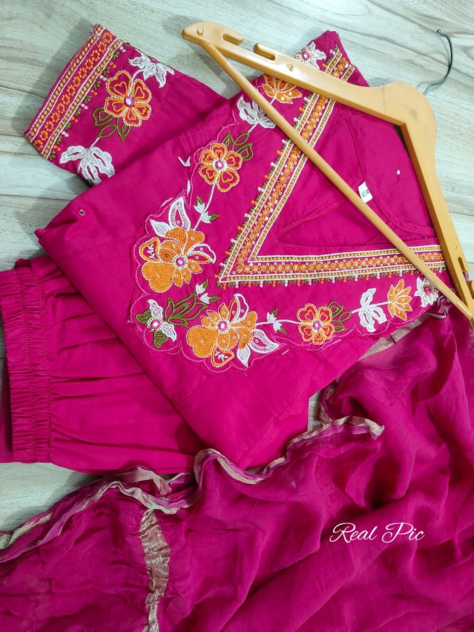 Cotton Anarkali Women Kurta Pant with Dupatta Set mahezon