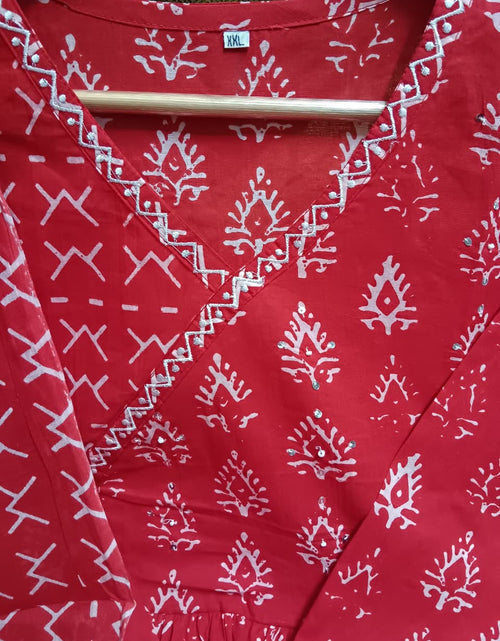 Load image into Gallery viewer, Cotton Angrakha Women Kurta Pant with Dupatta Set mahezon
