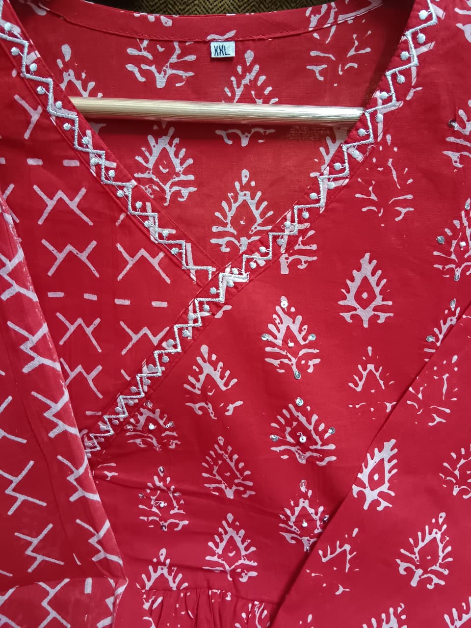 Cotton Angrakha Women Kurta Pant with Dupatta Set mahezon