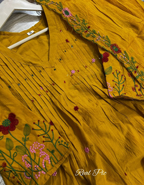 Load image into Gallery viewer, Cotton Anarkali Women Kurta Pant Dupatta Set mahezon
