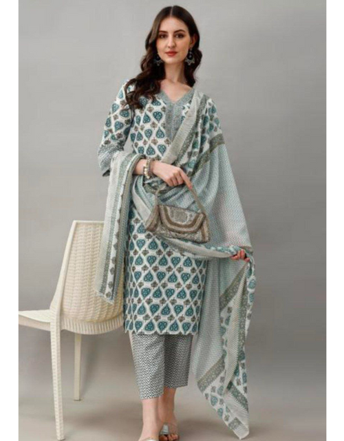 Load image into Gallery viewer, Cotton Kurta set with Dupatta for Women mahezon
