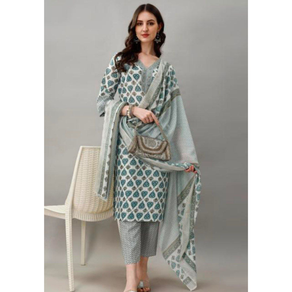 Cotton Kurta set with Dupatta for Women mahezon