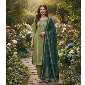 Cotton Women Kurti Pant Dupatta Set mahezon