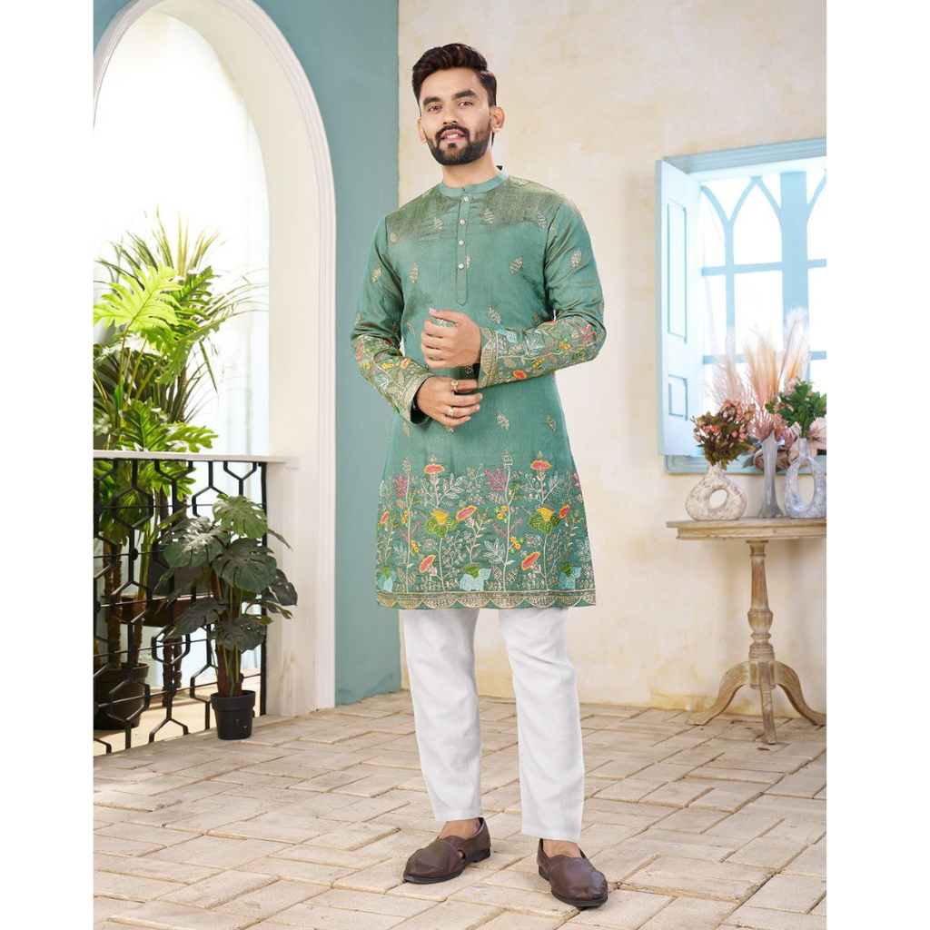 Crunchy Silk Festive Indian Premium Men Kurta mahezon