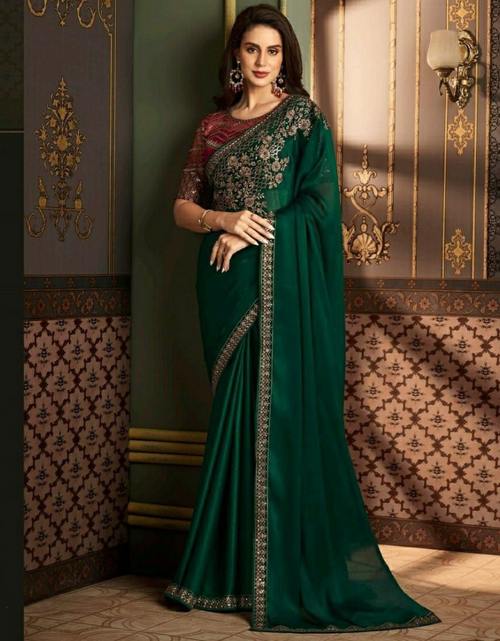 Load image into Gallery viewer, Designer Party Wear Women&#39;s Saree Wine mahezon
