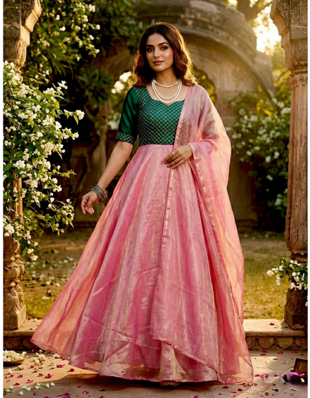 Wedding Designer Anarkali Women Gown with Dupatta Suit mahezon