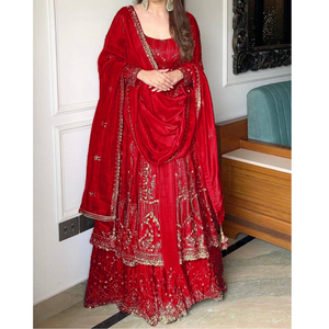 Designer Havy Crunchi Silk With Embroidery Work Gown Lehenga mahezon