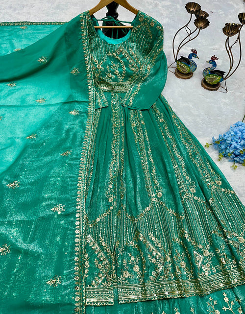 Load image into Gallery viewer, Designer Havy Crunchi Silk With Embroidery Work Gown Lehenga mahezon
