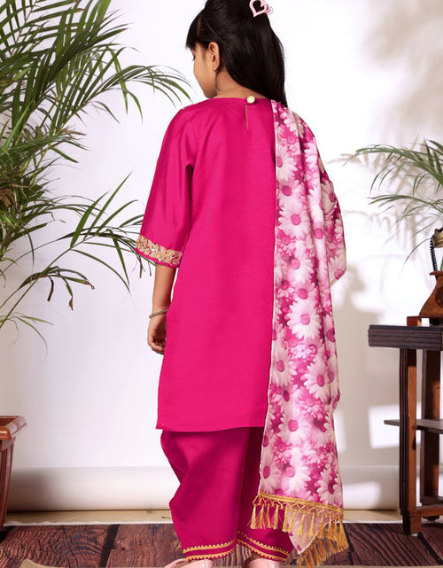 Load image into Gallery viewer, Designer Kid Girls Kurta Pant Dupatta Set mahezon
