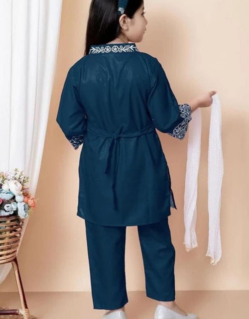 Load image into Gallery viewer, Designer Kids Girls Kurta Pant Dupatta Set mahezon
