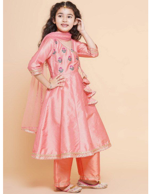 Load image into Gallery viewer, Designer Kids Girls Kurta Pant Dupatta Set
