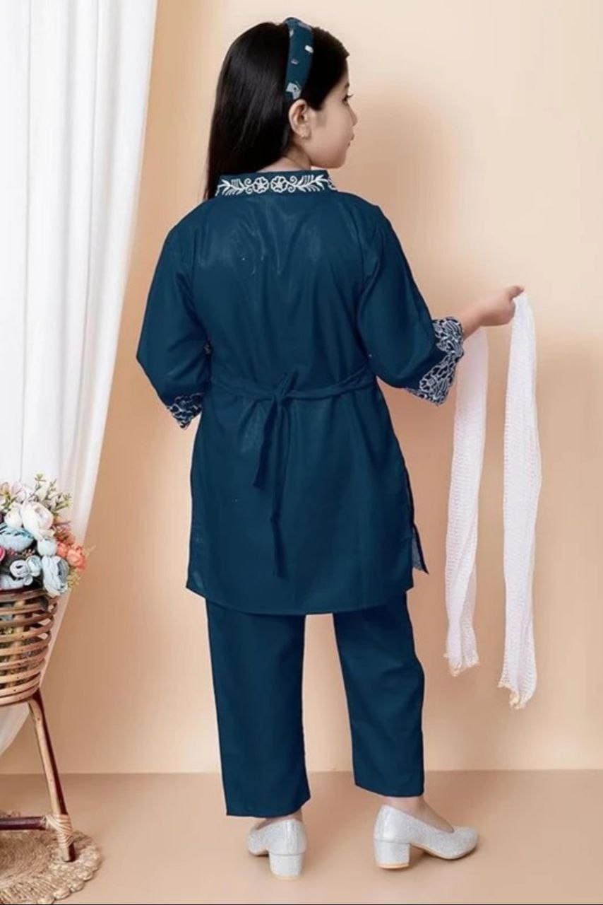 Designer Kids Girls Kurta Pant Dupatta Set mahezon