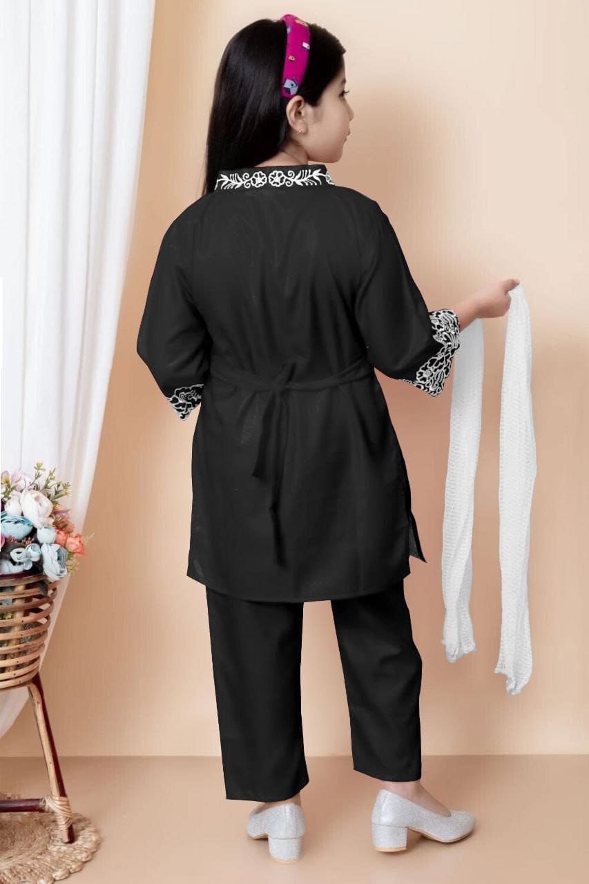 Designer Kids Girls Kurta Pant Dupatta Set mahezon