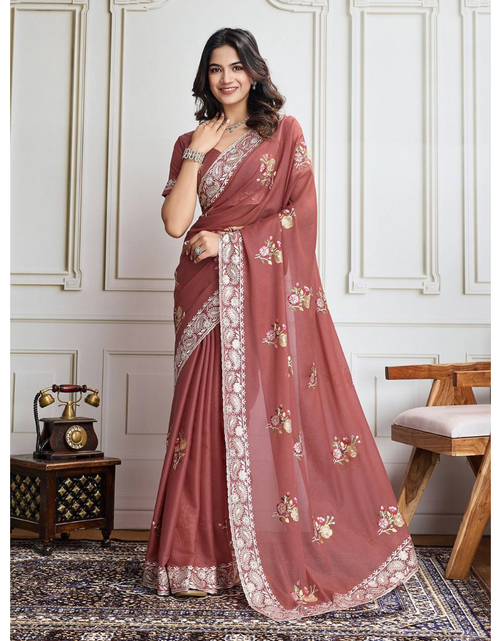 Load image into Gallery viewer, Designer Wedding Embroidery Women&#39;s Saree mahezon
