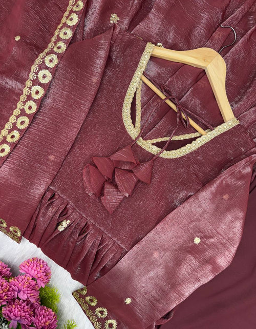 Load image into Gallery viewer, Party Wear Designer Embroidery Sequence Women Gown Pant Dupatta Suit Dress mahezon
