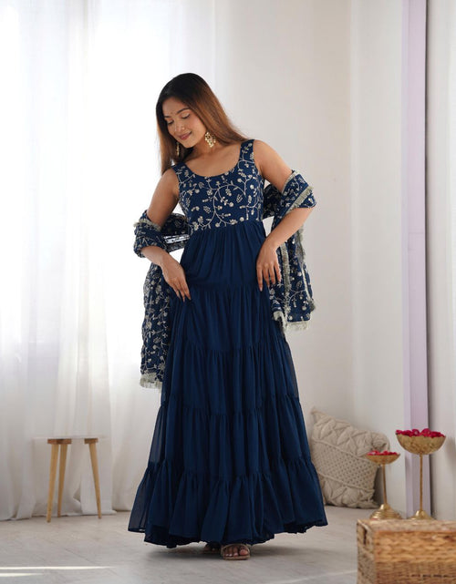 Load image into Gallery viewer, Designer Party wear Women&#39;s Anarkali Gown Pant with Dupatta Dress
