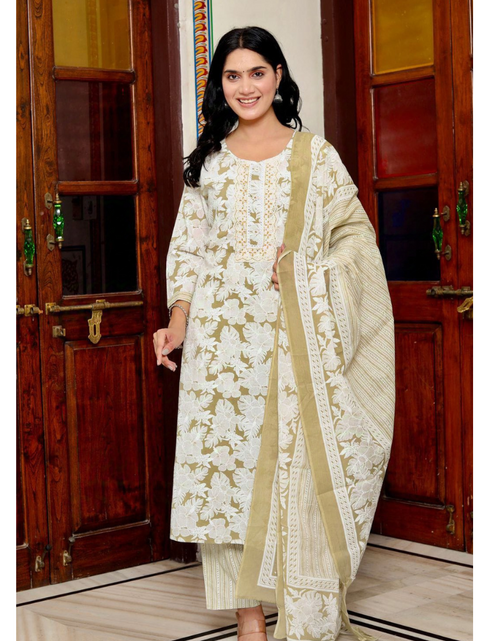 Load image into Gallery viewer, Diwali Women&#39;s Plus Size Kurta Pant with Dupatta Set mahezon
