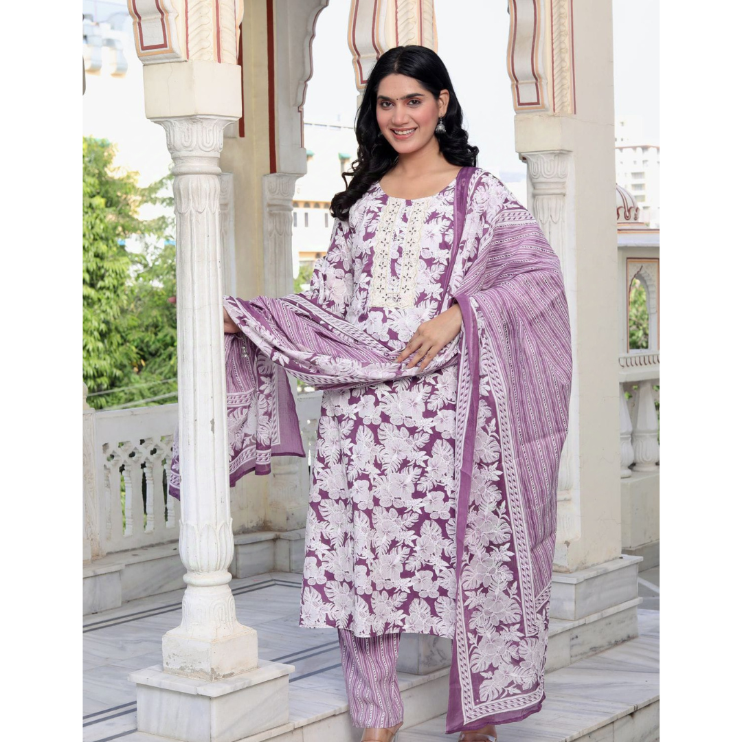 Diwali Women's Plus Size Kurta Pant with Dupatta Set mahezon