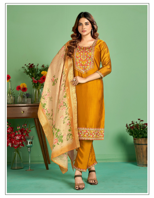 Load image into Gallery viewer, Diwali Women&#39;s Kurta Pant Dupatta Suit Set mahezon
