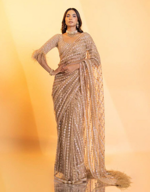 Load image into Gallery viewer, Embroidery Fancy Party wear Sequence Women&#39;s Saree mahezon
