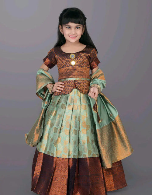 Load image into Gallery viewer, Ethnic Kids Light Blue Girl Lehenga Choli Dupatta mahezon
