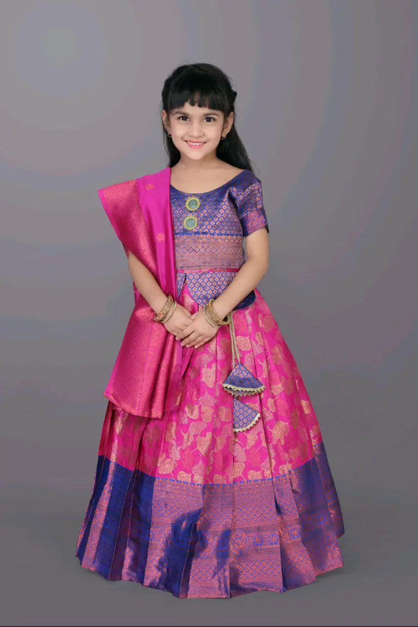 Ethnic Kids Pink Girl Lehenga Choli Dupatta mahezon