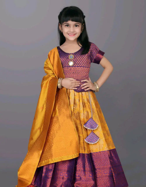 Load image into Gallery viewer, Ethnic Kids Yellow Girl Lehenga Choli Dupatta mahezon
