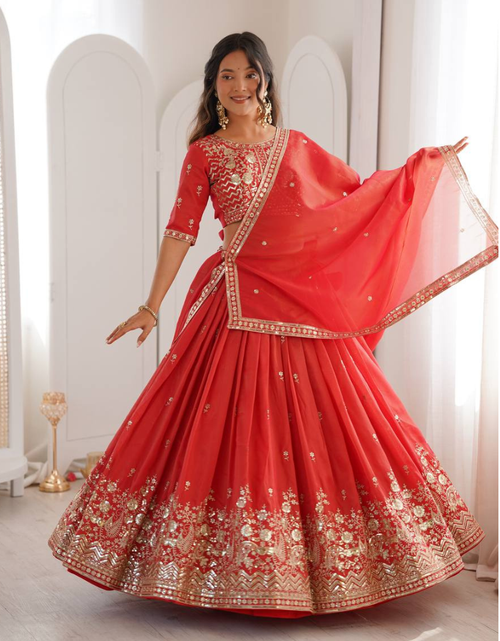 Load image into Gallery viewer, Ethnic Designer Wedding Women Lehenga Choli Dupatta mahezon
