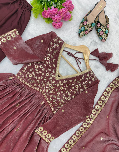 Load image into Gallery viewer, Party Wear Designer Embroidery Sequence Women Gown Pant Dupatta Suit Dress mahezon
