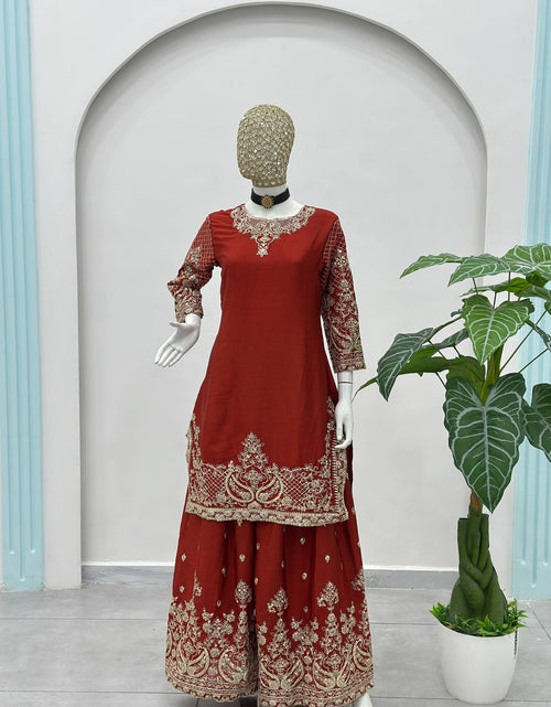Load image into Gallery viewer, Ready Made Festive Silk Kurti  Pant with Dupatta Suit mahezon
