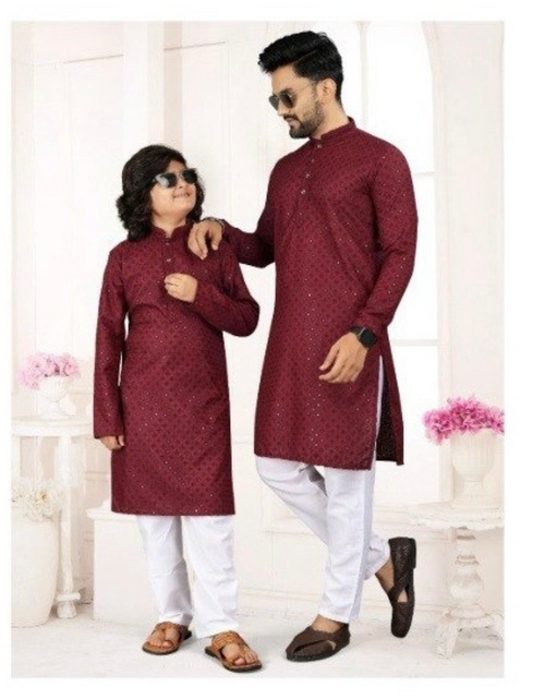 Load image into Gallery viewer, Ethnic Indian Father and Son Same Matching Kurta Pajama Set mahezon
