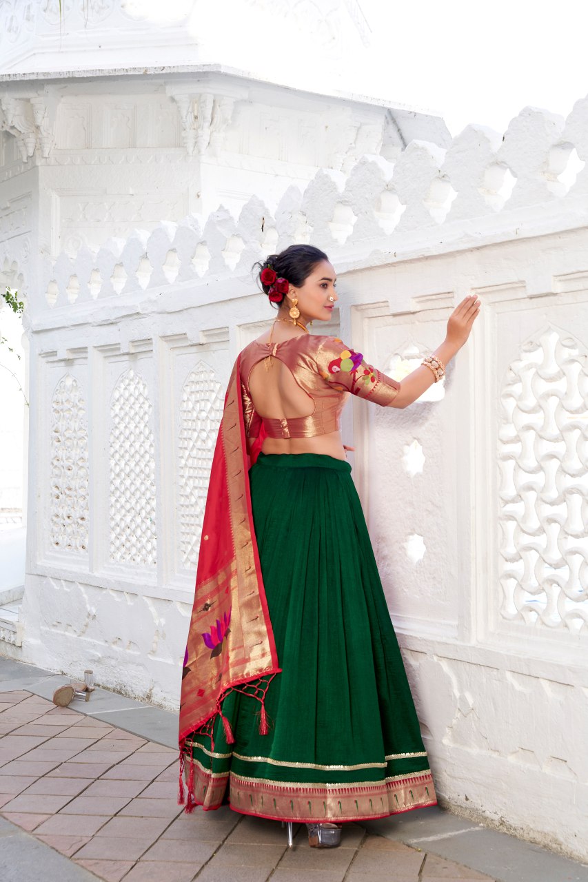 Ethnic Indian Paithani Lehenga Dupatta mahezon