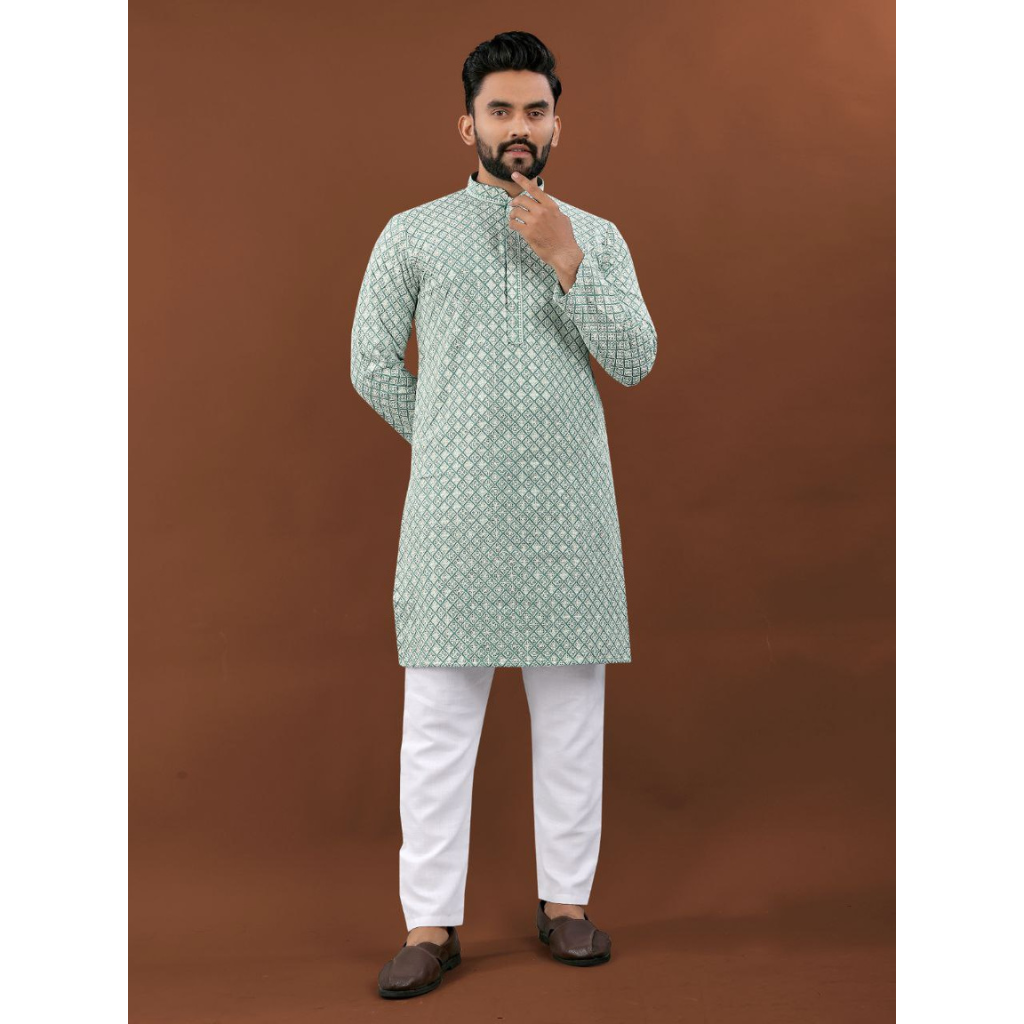 Ethnic Indian Traditional Lucknowi Men Kurta Pajama mahezon