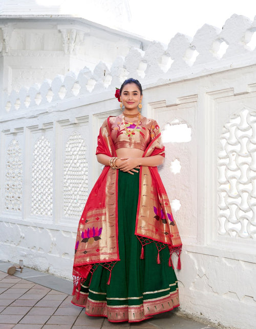 Load image into Gallery viewer, Ethnic Indian Paithani Lehenga Dupatta mahezon
