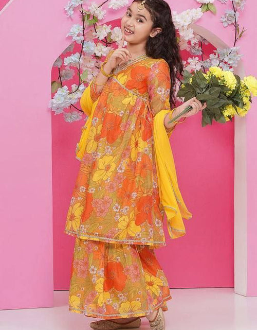 Load image into Gallery viewer, Ethnic Kids Girls Top Sharara Dupatta Dress
